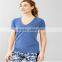 Women's Fashion Blank fitted v-neck T-shirt