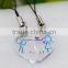 Cheappest lovers cute transparent cystal pendant keychain with screw cap OEM