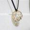 Goldtone Star Ball Cage Clear Diamond w/ Black String Pendant Necklace 2016 Fashion Style Wholesale