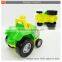 Plastic mini free wheel cartoon toy car city truck with music