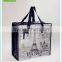 2015 Hot new product black and white non- woven bag with bottom for packing and shopping made in china