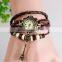 In Stock New Vintage Eiffer Tower mens leather bracelet