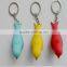 Cute Bird Singing Led Light Pvc Key Ring Key Chain