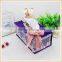 Upscale velvet fabric tissue box holder with double bear