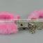 Fur lined party metal toy plush handcuffs sex toys