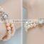 two strand 7 - 8mm short potato cultured fresh water natural pearl bracelet