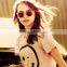Tropical trending lens print true color transfer leopard half frame sunglasses for women