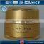 Golden aluminum lotion bottle with inner side plastic bottle,shiny gold color rim