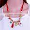 Free shipping kids jewelry children gift red tassel Necklace Father Christmas Pendant