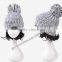 hot sale new product for 2014 Wholesale china manufacture OEM CUSTOM LOGO winter women fur pompons beanie knitting hat and cap