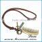Newest Adjustable Bronze Tone Vintage Leather Pendant Necklace