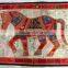 Indian Old Fabric Wall Decor With Horse Figure - Handworked Cotton Fabric Patchwork Wall Hanging Tapestry