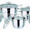 18-26cm 10pcs high quality Canton Fair stainless steel colorful deep soup and stock pots set