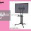 Metal TV Holder Adjustable LCD Monitor Display Mobile TV Cart With Wheel