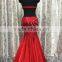 Women elegant red belly dance outfit with beads QQ002