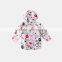 S60607B Kids Girl Autumn Coat Children Print Hooded Jacket Outerwear