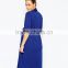 Elegant fashion fancy wiggle wrap maternity navy dress with belt