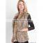 SJ015-01 1*2 Knit Cheap Quality Factory Rabbit Real Fur Vests & Waistcoats