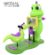 New Design Colorful Kids Enjoy 9D VR Cinema Little Dragon VR Simulator