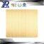 304/201 metal sheet golden hairline/mirror finish color stainless steel for elevator