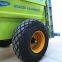Farm tractor trailed horizontal beater manure fertilizer dispenser spreading equipment