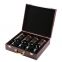 Wholesale luxury matte lacquer wooden veneer wine gift boxes red wine packaging suitcase with handle