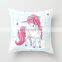 Custom Cartoon Unicorn Printed Linen/Cotton Linen Pillow case cover