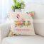 i@home Flamingo cartoon printing lumbar back pillow cushion cover for sofa