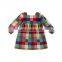 Latest Design custom kids girls colorful checked fall plaid polyester dress