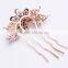 2015 new model fashion metal crystal flower hair fork full diamond