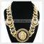 European and American accessories fashion high quality alloy dripping oil lion head gold necklace