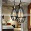 Vintage Bar Decorative Hanging Lamps Metal Cage Cover Pendant Light