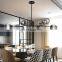 Nordic Personalized Tree Branch Shape Wrought Iron Chandelier LED Glass Molecular Color Pendant Lighting