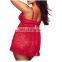 Sexy erotic lingerie plus size pajamas ladies temptation suspender skirt through lace Plus Size Women's Sleepwear