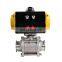 1/2 inch 2 Way 3PC 1000WOG Tri Clamp Stainless Steel Spring Return Pneumatic Actuator Ball Valve