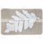 Modern leaf design microfiber bath rug non slip bath mat