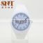 Promotional silicone watch white color with flag dials