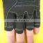 Black Half Finger Synthetic Leather Palm Padded Shock Absorbing Mountain Bike Gloves