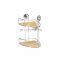2 Layer Wall Mounted No Drilling Corner Shelf Decoration Bamboo Iron Bathroom Storage Rack