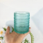 Embossed Turquoise Solid Colored Glassware Goblet Wine Glass And Tumblers