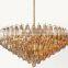 Chiara Round Chandelier Copper Hand Blown Clear Smoke Amber Glass Modern Chandelier Retro Pendant Lighting
