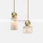 Modern luxury gold alabaster chandeliers for living room bedroom small hanging pendant lamp