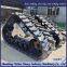 Crawler chassis harvester modified with half chain rail anti slip and anti sinking