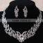 Factory Wholesale Crystal Silver Jewelry Set Bling Bling Diamond Necklace Earring Set Supplier's Choice