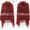 2016 plaid style fashion imitation Cashmere Poncho Capes with Hood