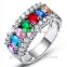 925 starling silver Unique Colorful Cubic Zirconia fashion party finger rings Size 6-7-8-9