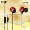 2014 product China good quality metal earphone with flact cord for mobile phone