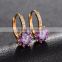 Europe and the United States popular fashion golden round zircon clip on earrings