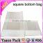 Yason square bottom self-opening flat gusseted paper bags