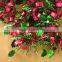 PET wire leaves metallic plastic Christmas garland